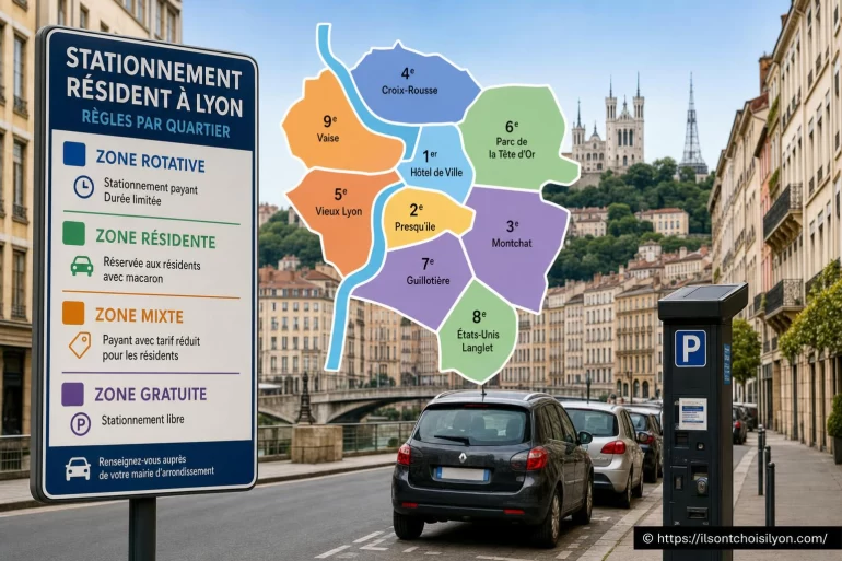 Stationnement résident à Lyon : quelles règles par quartier faut-il connaître